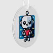 Niedliches Robot Holding Heart - Adorable Liebe &  Ornament (Vorderseite)