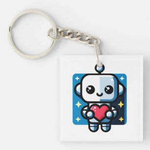 Niedliches Robot Holding Heart - Adorable Liebe &  Schlüsselanhänger