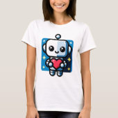 Niedliches Robot Holding Heart - Adorable Liebe &  T-Shirt (Vorderseite)