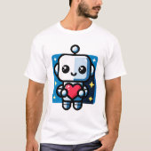 Niedliches Robot Holding Heart - Adorable Liebe & T-Shirt (Vorderseite)
