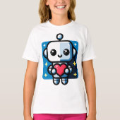 Niedliches Robot Holding Heart - Adorable Liebe & T-Shirt (Vorderseite)