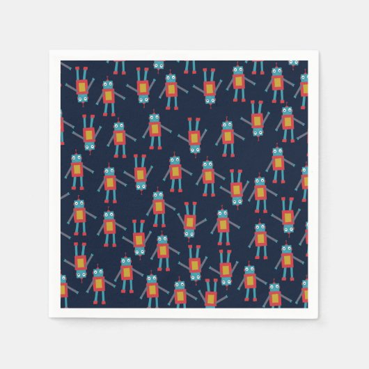 Niedliches Robot Paper Napkins Serviette (Vorderseite)