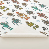 Niedliches Robot Pattern Kids Sherpa Blanket Sherpadecke (3/4)