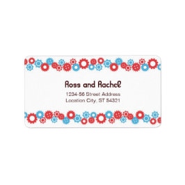 Niedliches Robot Theme Wedding Adressaufkleber