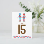 Niedliches Robot Theme Wedding Postkarte (Stehend Vorderseite)