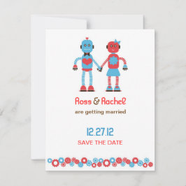 Niedliches Robot Theme Wedding Save the Date