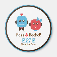 Niedliches Robot Theme Wedding Save the Date