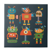 Niedliches Roboterdesign Fliese (Vorderseite)