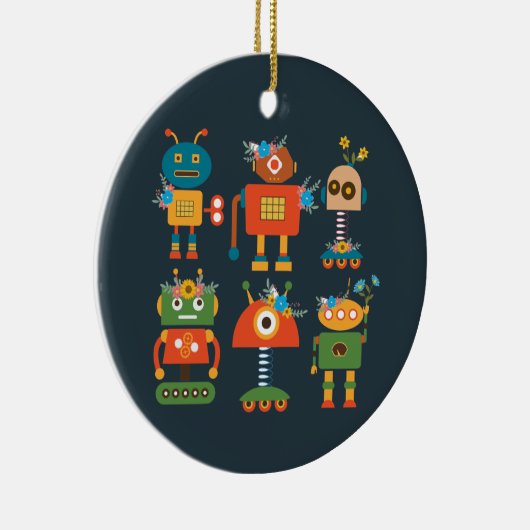 Niedliches Roboterdesign Keramik Ornament (Rechts)