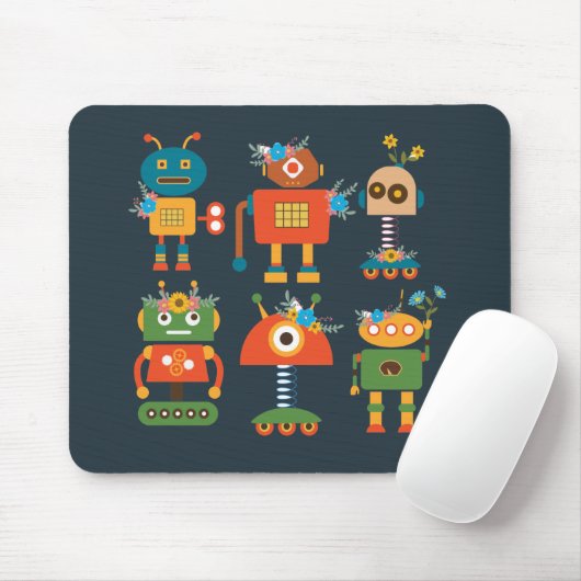Niedliches Roboterdesign Mousepad (Mit Mouse)