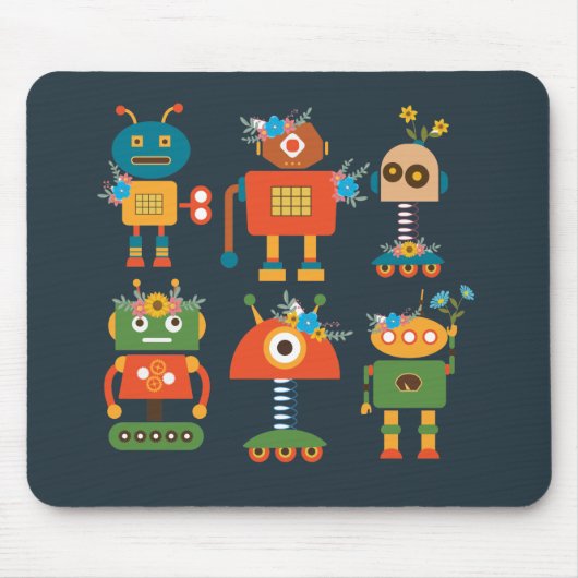 Niedliches Roboterdesign Mousepad (Vorne)