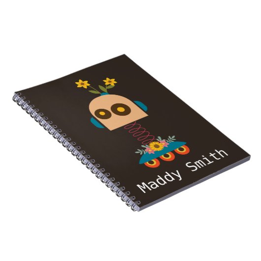 Niedliches Roboterdesign Notizblock (Rechte Seite)