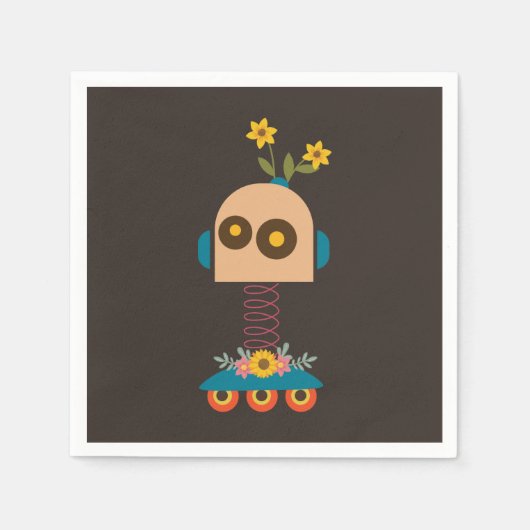 Niedliches Roboterdesign Serviette (Vorderseite)