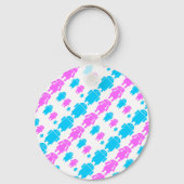 Niedliches Roboterfamilienmuster Schlüsselanhänger (Vorderseite)