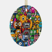 Niedliches Robotermuster Keramik Ornament (Rechts)