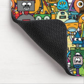 Niedliches Robotermuster Mousepad (Ecke)