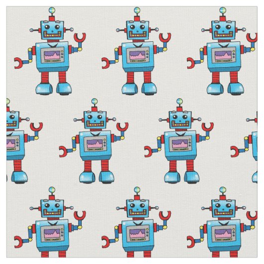 niedliches Roboterspielzeug Stoff (Nahaufnahme)