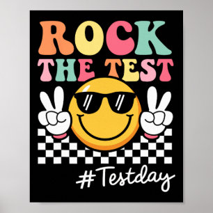 Niedliches Rock the Test Retro Lächeln Lehrer Kind Poster