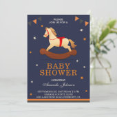 Niedliches Rocking Horse Baby Shower Einladung (Stehend Vorderseite)