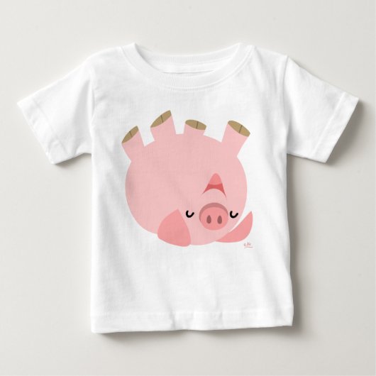 Niedliches Rollen über Cartoon Pig Baby T - Shirt (Vorderseite)