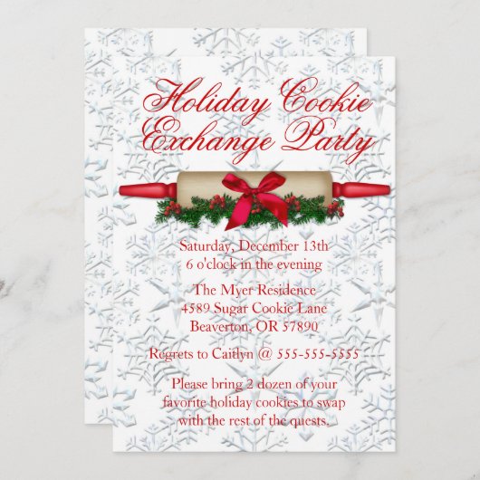 Niedliches Rolling Button Cookie Exchange Urlaub E Einladung (Vorne/Hinten)