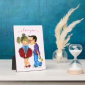 Niedliches romantisches Paar - Liebe - I Liebe You Fotoplatte (Seite)