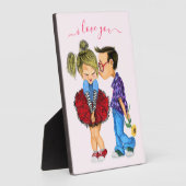 Niedliches romantisches Paar - Liebe - I Liebe You Fotoplatte (Seite)
