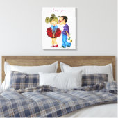 Niedliches romantisches Paar - Liebe - I Liebe You Leinwanddruck (Insitu (Schlafzimmer))