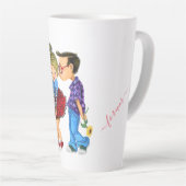 Niedliches romantisches Paar - Liebe - I Liebe You Milchtasse (Rechte Ecke)