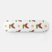 Niedliches Rooster, Huhn, Tan Polka Dots Skateboard (Horizontal)