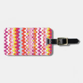 Niedliches, rosa abstraktes Wellenmuster Gepäckanhänger (Vorderseite horizontal)