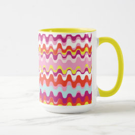 Niedliches, rosa abstraktes Wellenmuster Tasse