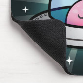 Niedliches rosa alien Mousepad (Ecke)
