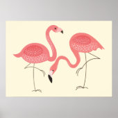 Niedliches rosa Anstrich der Flamingos-Illustratio Poster (Vorne)