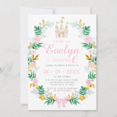 Niedliches Rosa aquamarines Goldschloss Einladung (Vorderseite)