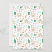 Niedliches Rosa aquamarines Goldschloss Einladung (Rückseite)