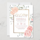 Niedliches Rosa Aquarelle Blubomins FrühjahrsBraut Magneteinladung (Vorderseite)