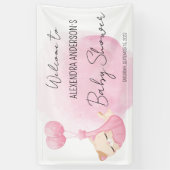 Niedliches rosa Aquarellkätzchen für Mädchen Dusch Banner (Vertikal)