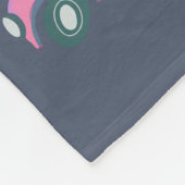 Niedliches rosa Auto mit Christbaum in Wasserfarbe Fleecedecke (Ecke)