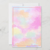 Niedliches rosa axolotfarbenes Regenbogenmädchen u Einladung (Rückseite)