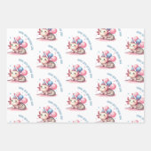 niedliches rosa axolotl Geburtstagsfest Geschenkpapier Set (Vorderseite)