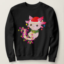 Niedliches rosa Axolotl im Weihnachtslicht