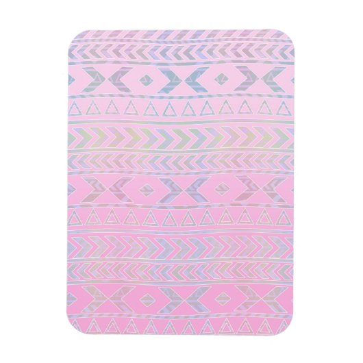 Niedliches rosa Aztekisches Kunstmuster Magnet (Vertikal)