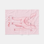 Niedliches rosa Baby-Ferkel Fleecedecke (Vorderseite (Horizontal))