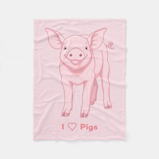 Niedliches rosa Baby-Ferkel Fleecedecke (Vorderseite)