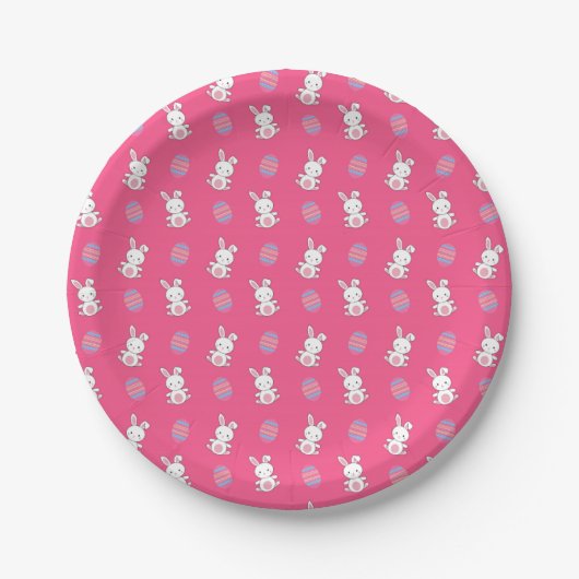 Niedliches rosa Babybastmuster Pappteller (Vorderseite)