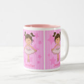 Niedliches rosa Ballett-Mädchen auf US Flagge Zweifarbige Tasse (VorderseiteRechts)