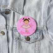 Niedliches rosa Ballettmädchen auf US Flagge Button (Beispiel)