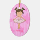 Niedliches rosa Ballettmädchen auf US Flagge Keramikornament (Links)