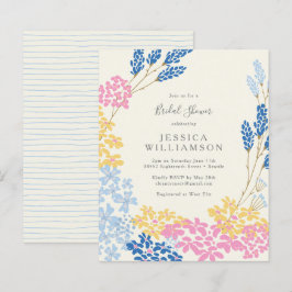 Niedliches rosa blaues Brautparty laden ein